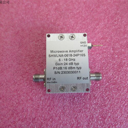 6-18GHz 24dB增益 16dBm功率 噪声系数4.5dB 微波驱动放大器