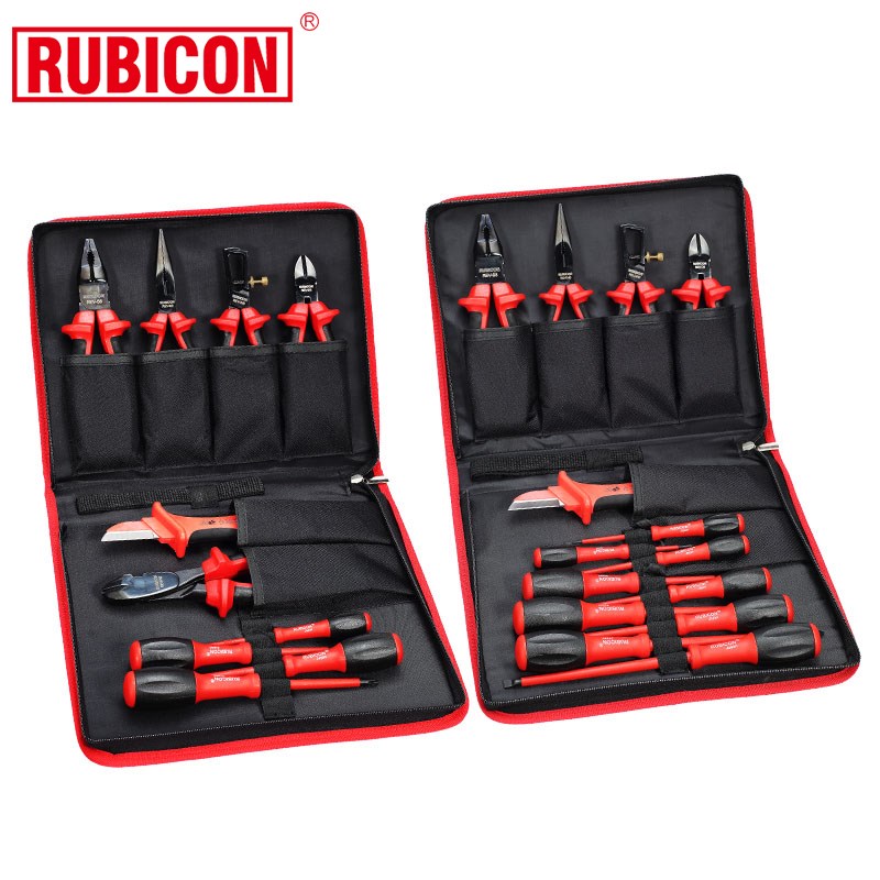 日本进口Rubicon绝缘电工钳工具包套装尖嘴钳斜口钳剥线钳组合