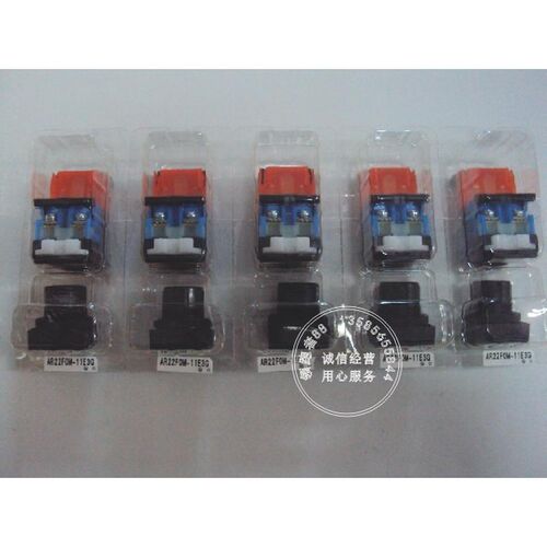 正品AR22FOM 富士方形平头普灯按钮开关AR22F0M-11E4G/R/W/Y
