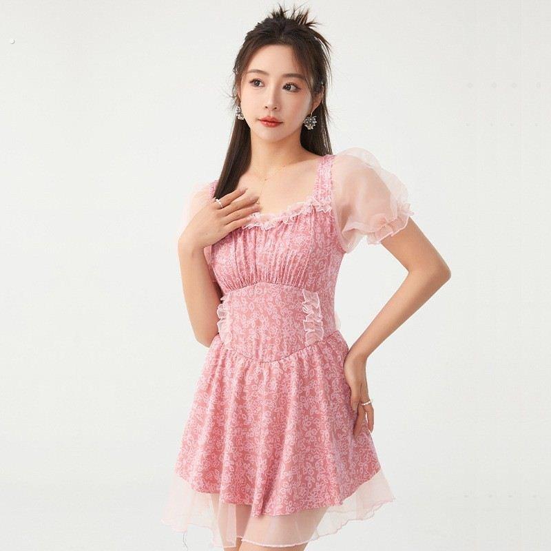 女童泳衣女款初中生中大童分体带胸垫保守女生青春期女孩2025新款