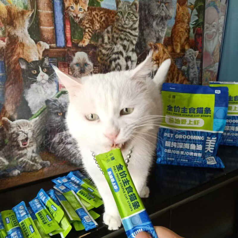 莓小萌鱼油爱上虾主食猫条108支囤货装猫咪零食营养鱼油猫条包邮