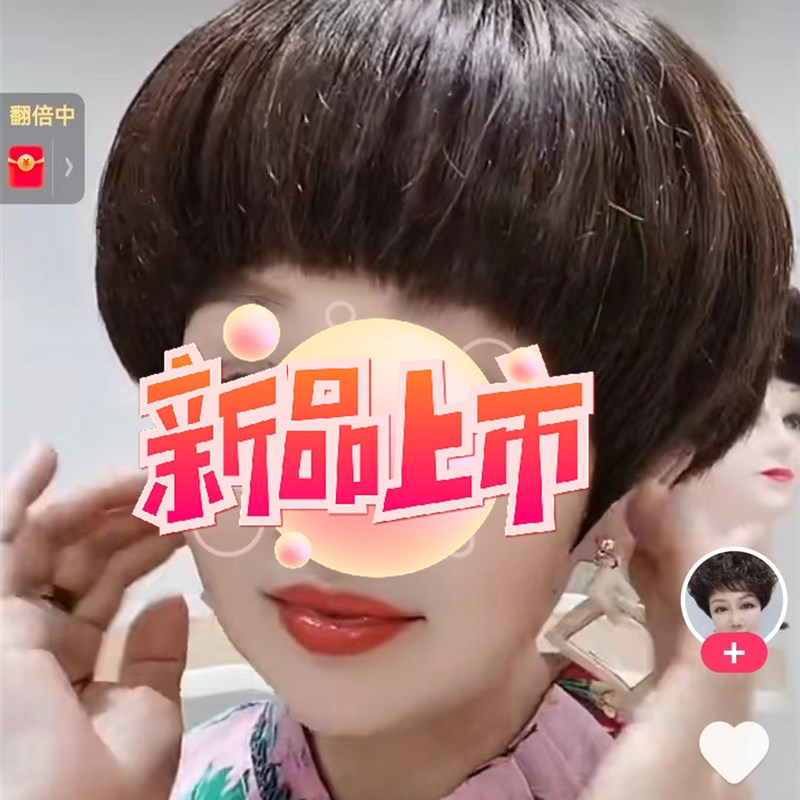 全真发弹力网 时尚个性蘑菇 中老年假发女短直发