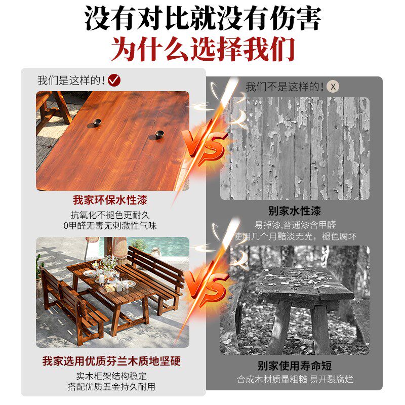 户外防腐木楼顶露台楼台花园休闲桌椅子阳光房三件套防水防晒网红