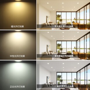 led筒灯3w开孔6.5 7.5 8 9 12公分吊顶家用射灯4寸薄嵌入式天花灯