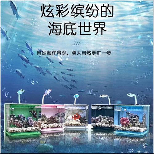桌面鱼缸客厅小型金鱼缸创意压克力塑料迷你免换水懒人斗鱼专用缸