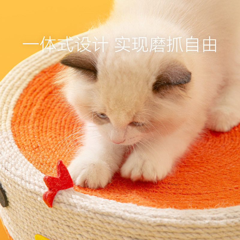 天然剑麻猫抓板耐磨不掉屑麻绳圆形猫窝猫抓板一体四季通用猫玩具