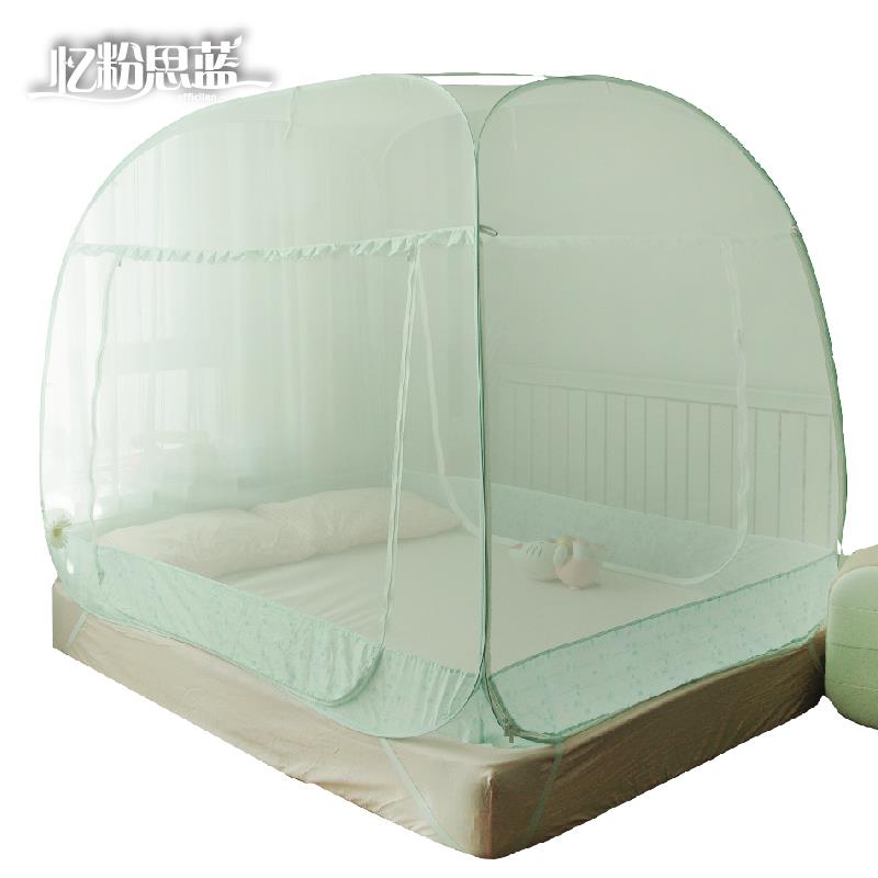 忆粉思蓝蒙古包蚊帐免安装可折叠方顶拼接床婴儿床蚊帐定制专拍