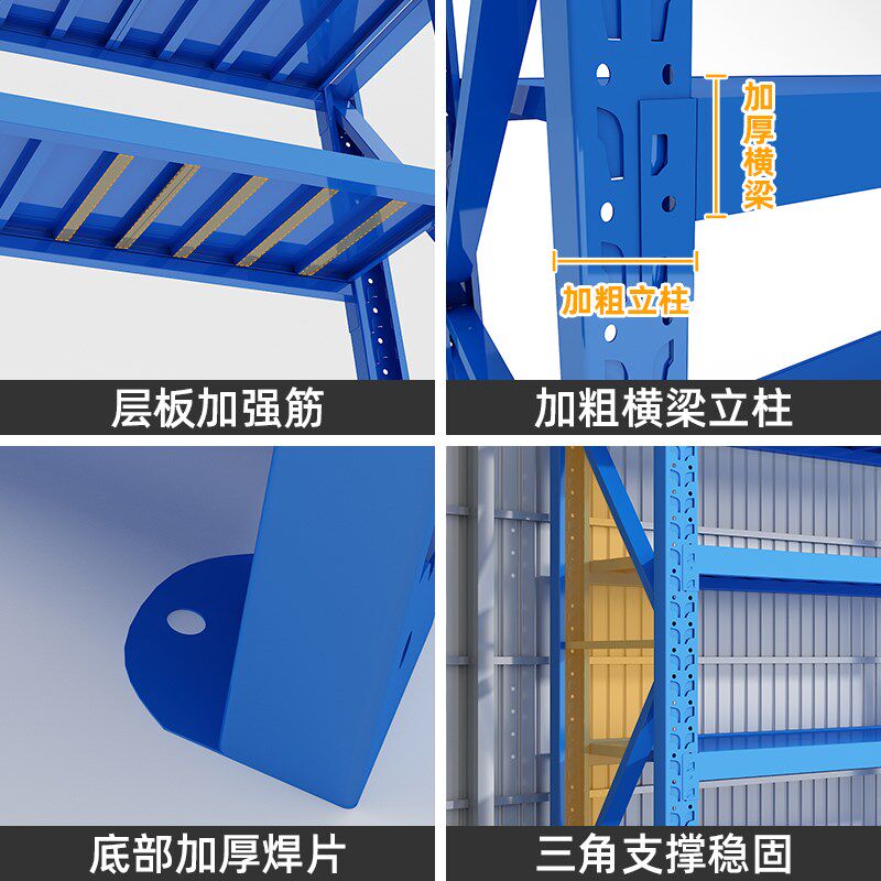 仓储货架超市地下室加厚储物架仓库重型货物收纳架家用多层置物架
