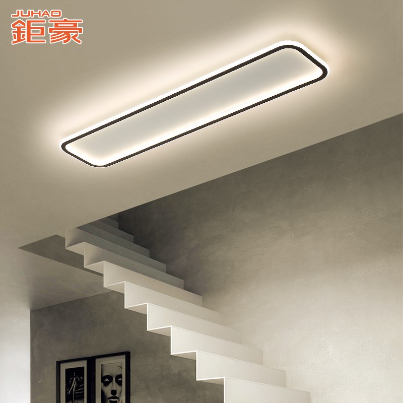 钜豪极简长条形客厅背景墙吸顶灯走廊灯过道灯玄关阳台衣帽间灯具