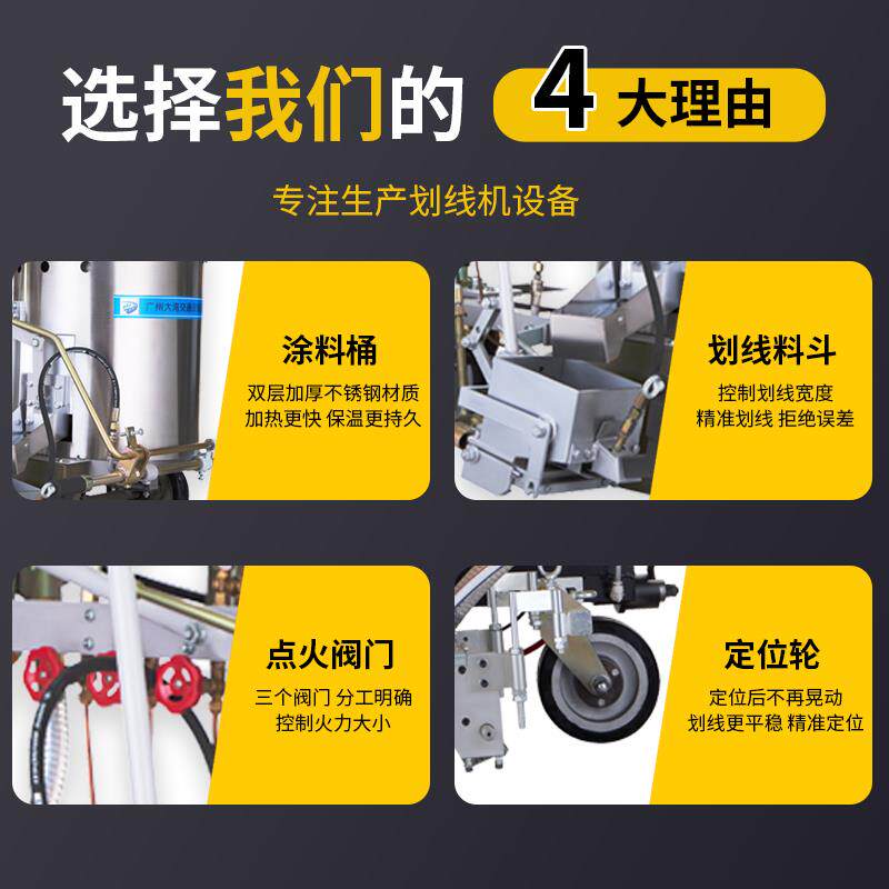 道路热熔划线机一体机路面公路马路停车位涂料漆冷喷标线机画线