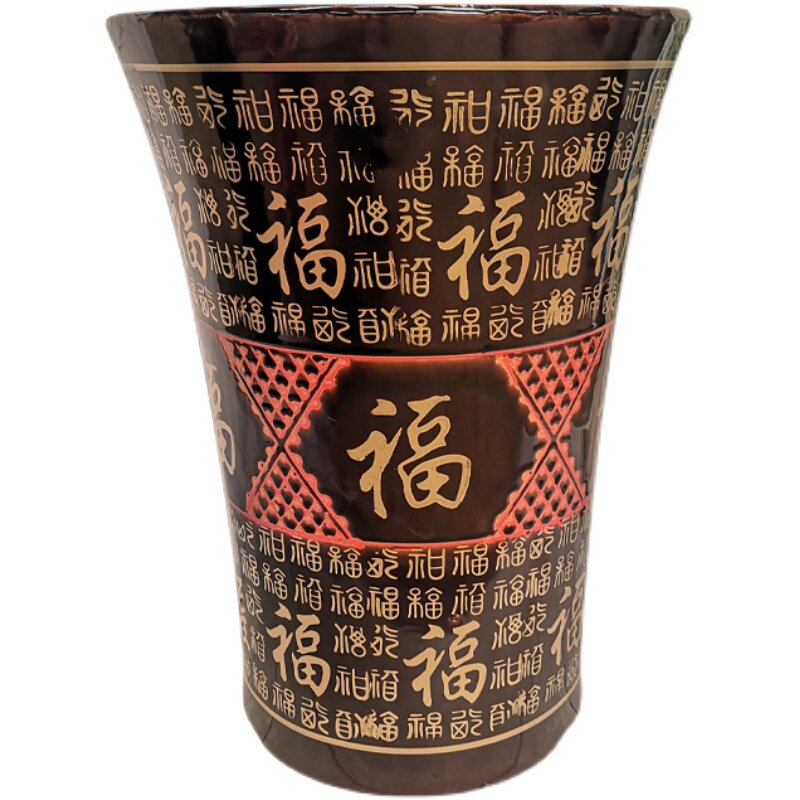 陶瓷花盆高螺纹高筒大花盆中式细长款客厅高档复古龙须树专用落地