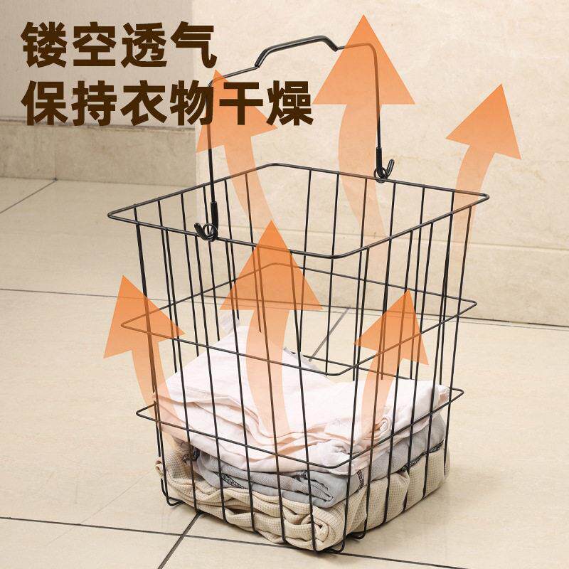 铁艺脏衣篮家用浴室洗衣篮子卫生间收纳衣篓置物架双层脏衣篓