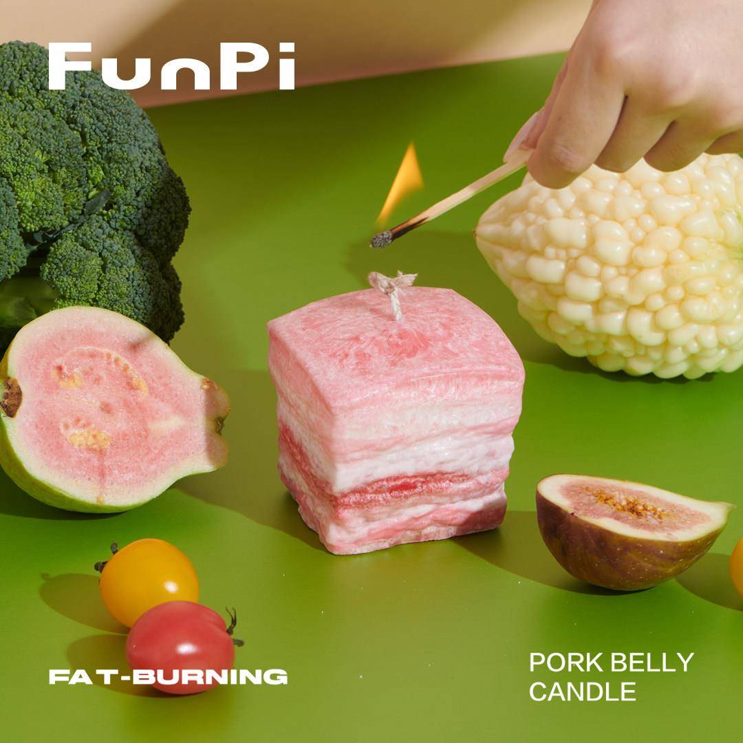 FUNPI 燃烧脂肪五花肉香薰蜡烛香氛小众生日礼物居家摆件新年礼
