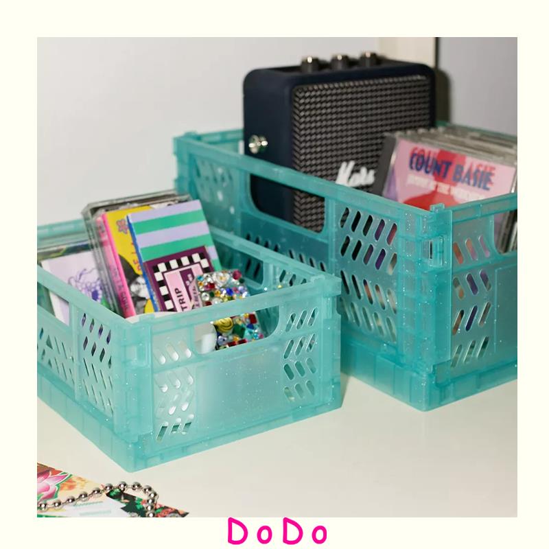 DoDo丨果冻质感收纳篮可折叠杂物化妆品零食收纳筐冰箱隔层迷你