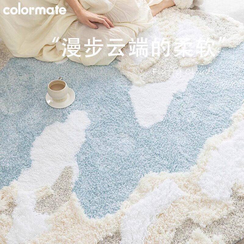 卧室圆形小地毯化妆台化妆凳脚垫客厅法式房间布置衣帽间床边地