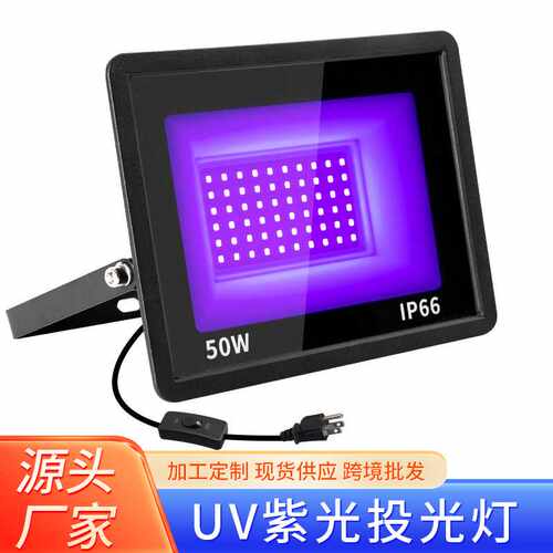 亚马逊户外防水led投光灯100w泛光灯UV/紫光395nm草坪庭院灯