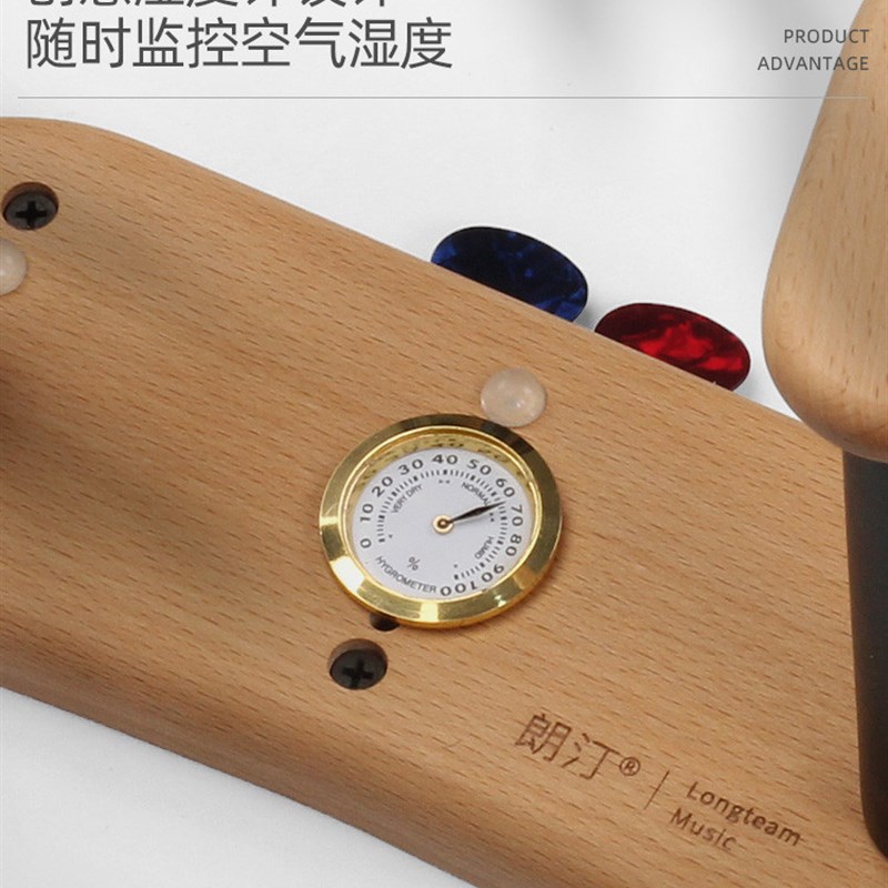 创意无头电吉他挂架电贝司斜挂支架木吉他墙壁展示架可测湿度