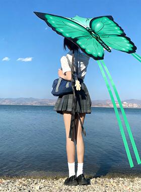 绿色蝴蝶风筝大人专用微风易飞2026新款春游户外纸鸢手持拍照道具