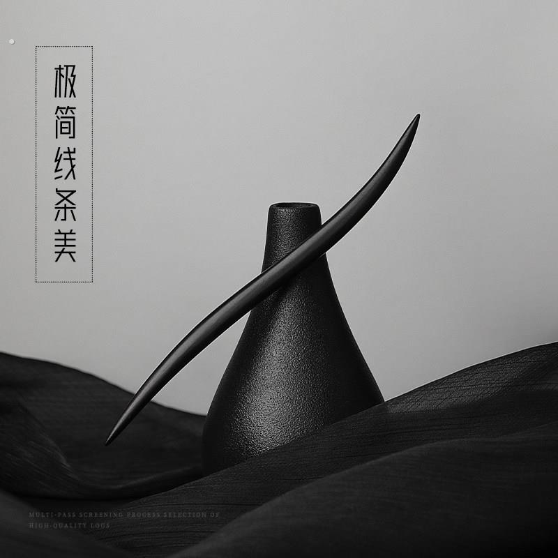 追师檀木高级感发簪简约小众设计手工木质簪子绿檀黑檀日常盘发簪