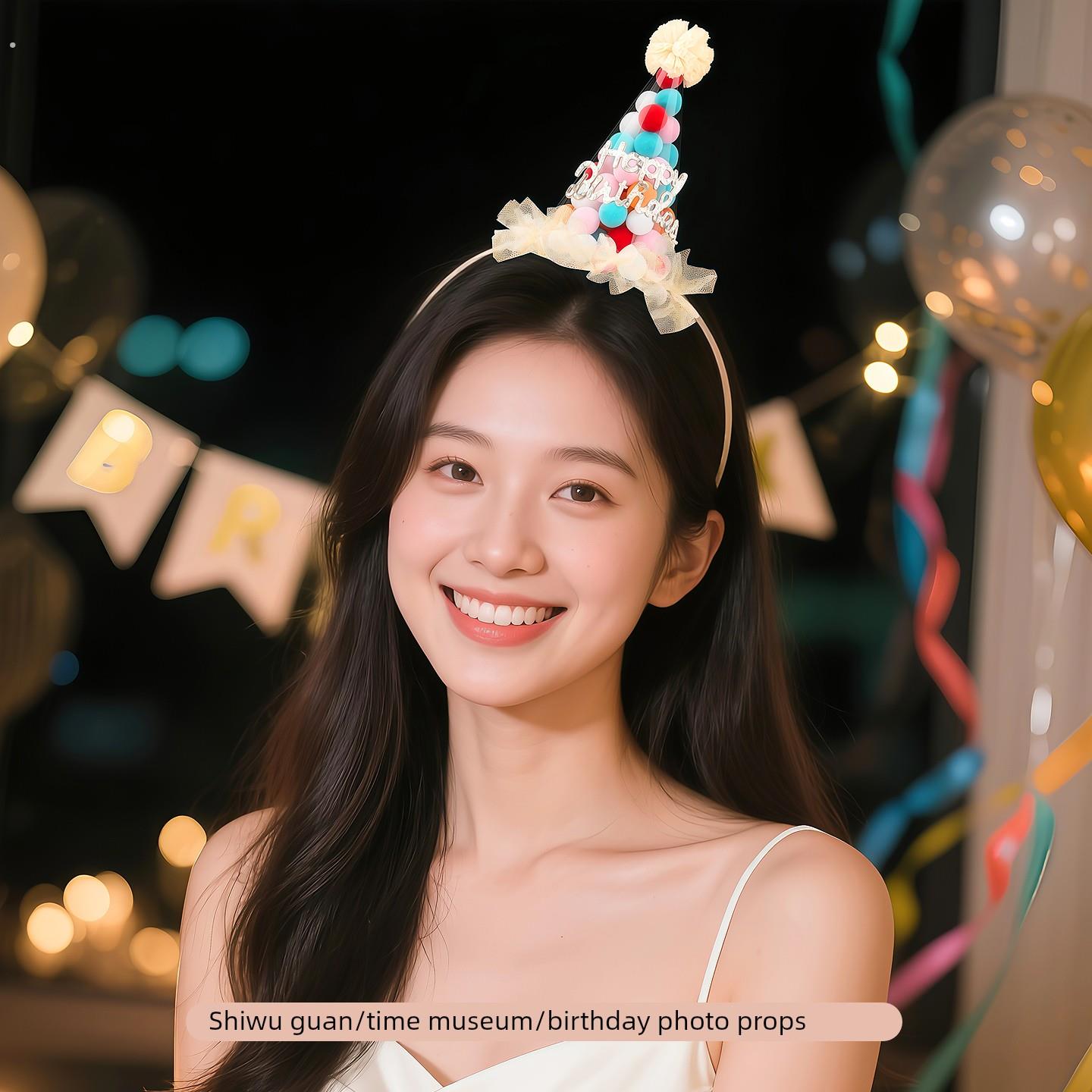 网红生日快乐发箍头饰女神生日派对皇冠头发箍装饰拍照道具仪式感