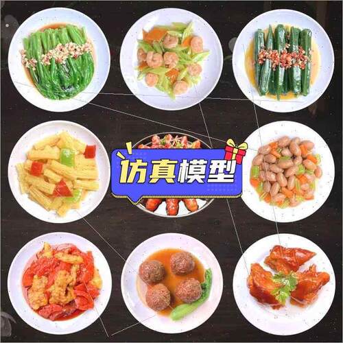 仿真集成灶菜模型影视道具样品菜支持定制新款摆摊小吃厨房展示菜