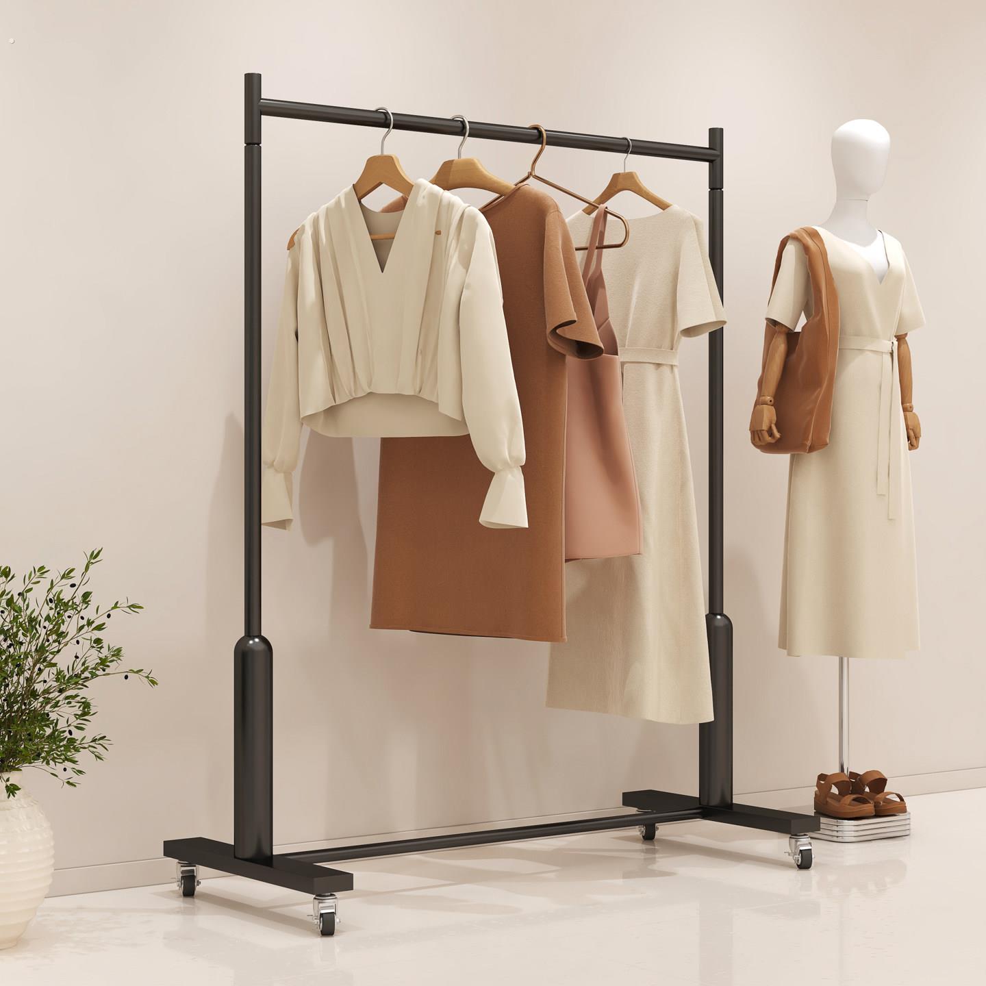 服装店挂衣架女童装展示架衣服架子直播间货架专用落地高级晾衣架
