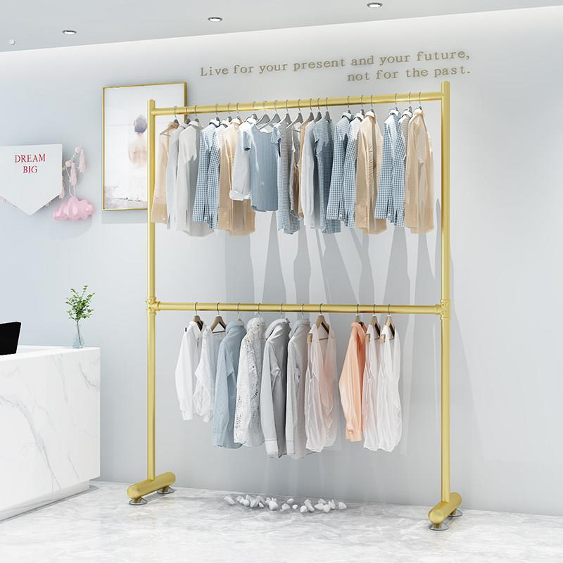 服装店女装展示架落地式双杆升降移动陈列货架卧室多功能衣架结实