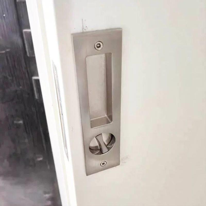 暗装锁玻璃勾锁拉手木门移门隐形拉门锁专用锁黑色阳台平移锁