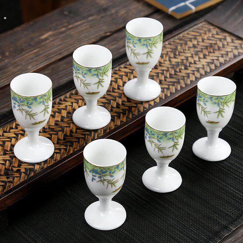 老式小酒盅精致白酒杯酒盏杯网红酒杯高颜值小酒杯上供高脚烈酒杯