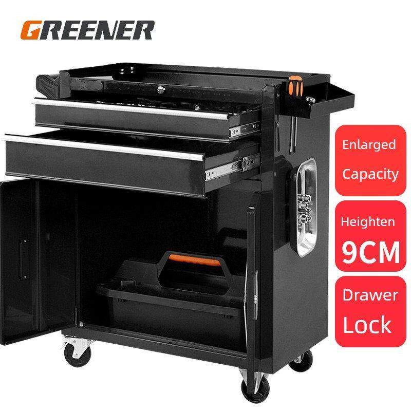 绿色森林汽车维修工具推车移动推车纹身工作台车间铁工具柜多功能