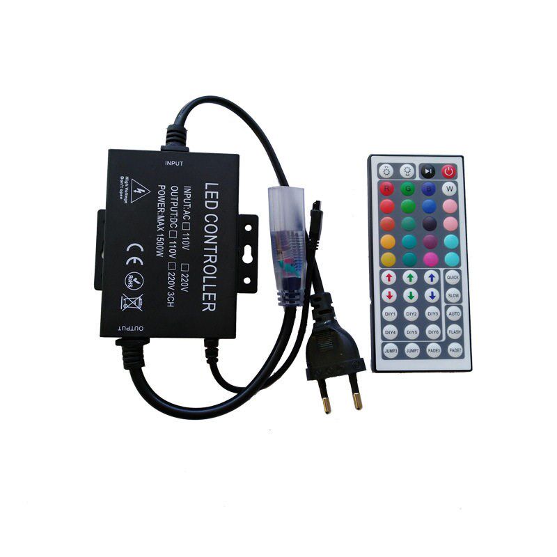 44键遥控LED灯条霓虹灯控制器 110V-220V高压灯带七彩RGB控制器