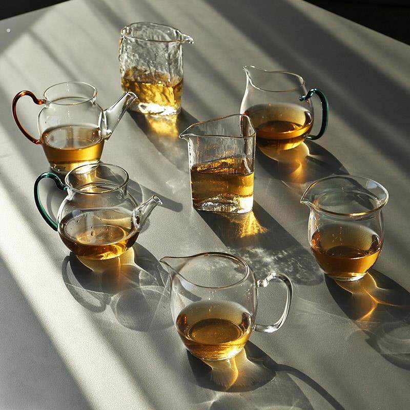 日式手工大号玻璃简约加厚耐热透明公道杯匀杯分茶器功夫茶具茶海