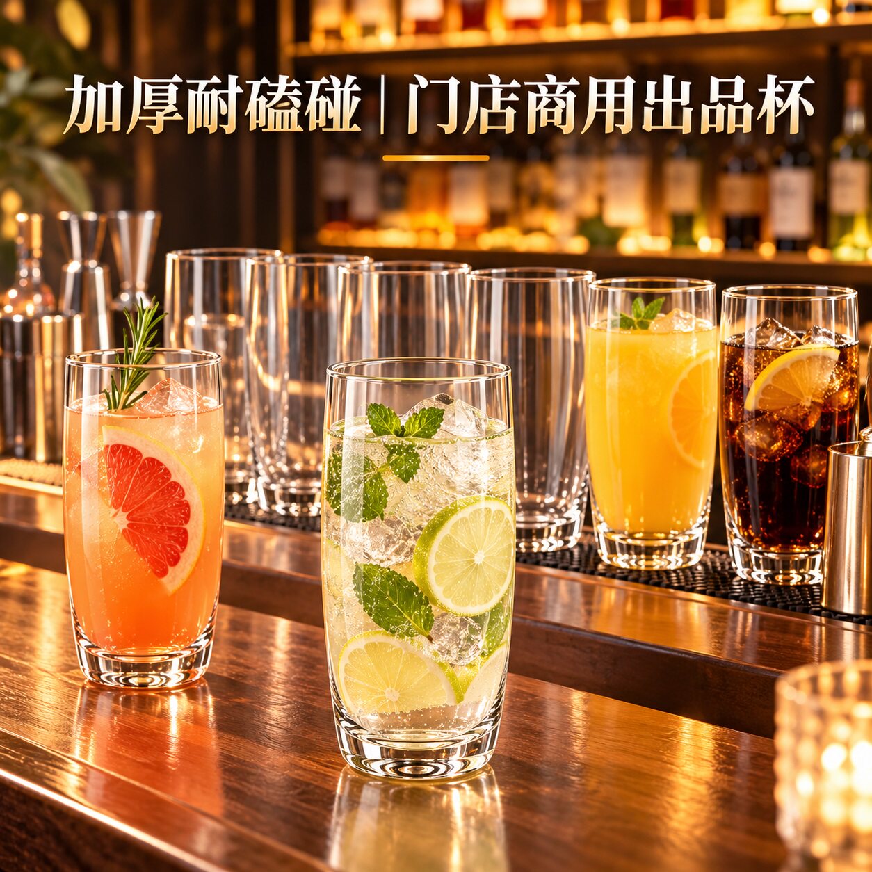 500ml莫吉托玻璃杯加厚清吧鸡尾酒杯民宿餐厅冷饮果汁长饮杯批发