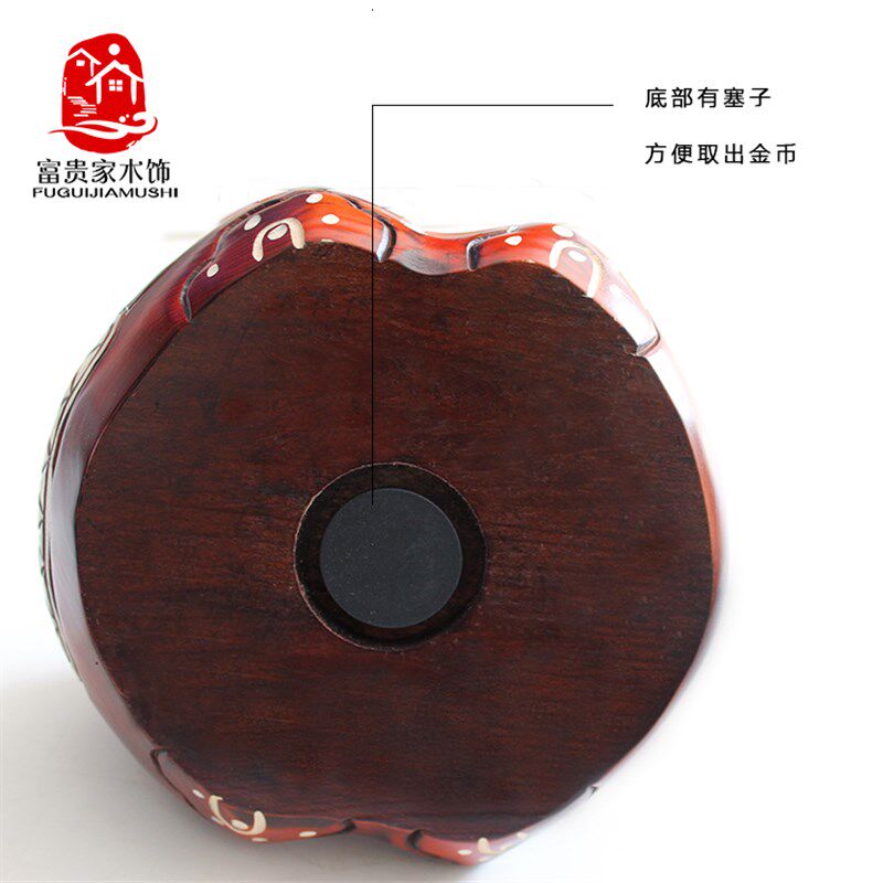 客厅创意装饰品摆件木质十二生肖老虎可存取存钱罐木制大号储蓄罐