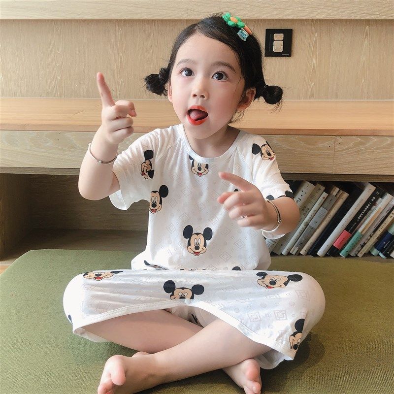 竹纤维夏季儿童睡袋婴儿宝宝薄款防踢被空调服家居服连体睡衣睡裙