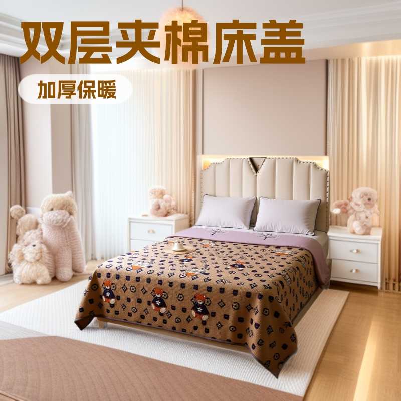 四季床盖夹棉加厚榻榻米舒适柔软亲肤不跑棉双层可用床单纯棉夏被