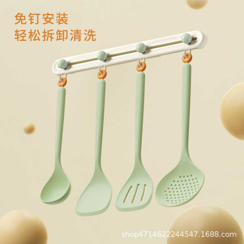 多巴胺壁挂式收纳置物架厨房挂钩免打孔强力承重锅铲勺子铲子挂架图片
