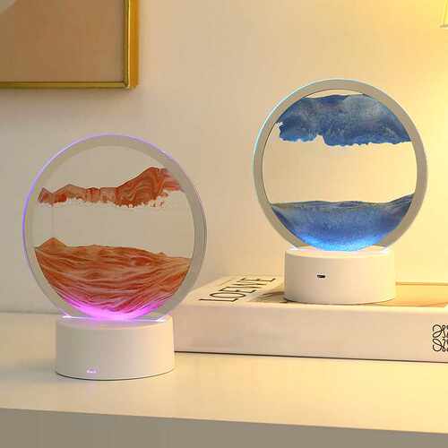 创意流沙画小夜灯3D桌面立体沙漏画客厅卧室摆件礼品