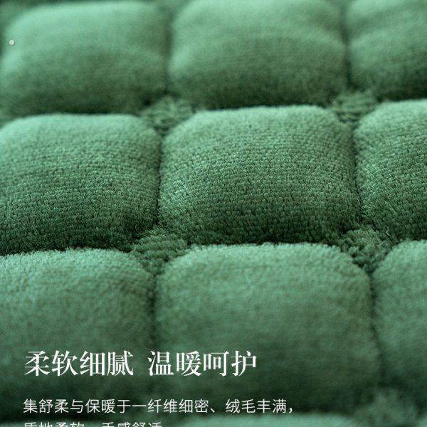 四季通用法兰绒沙发垫防滑布艺简约现代真皮实木套巾罩定做坐垫子