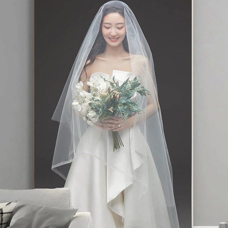 甄选法式缎面婚纱2025新款韩版新娘结婚旅拍小个子赫本风白色出门