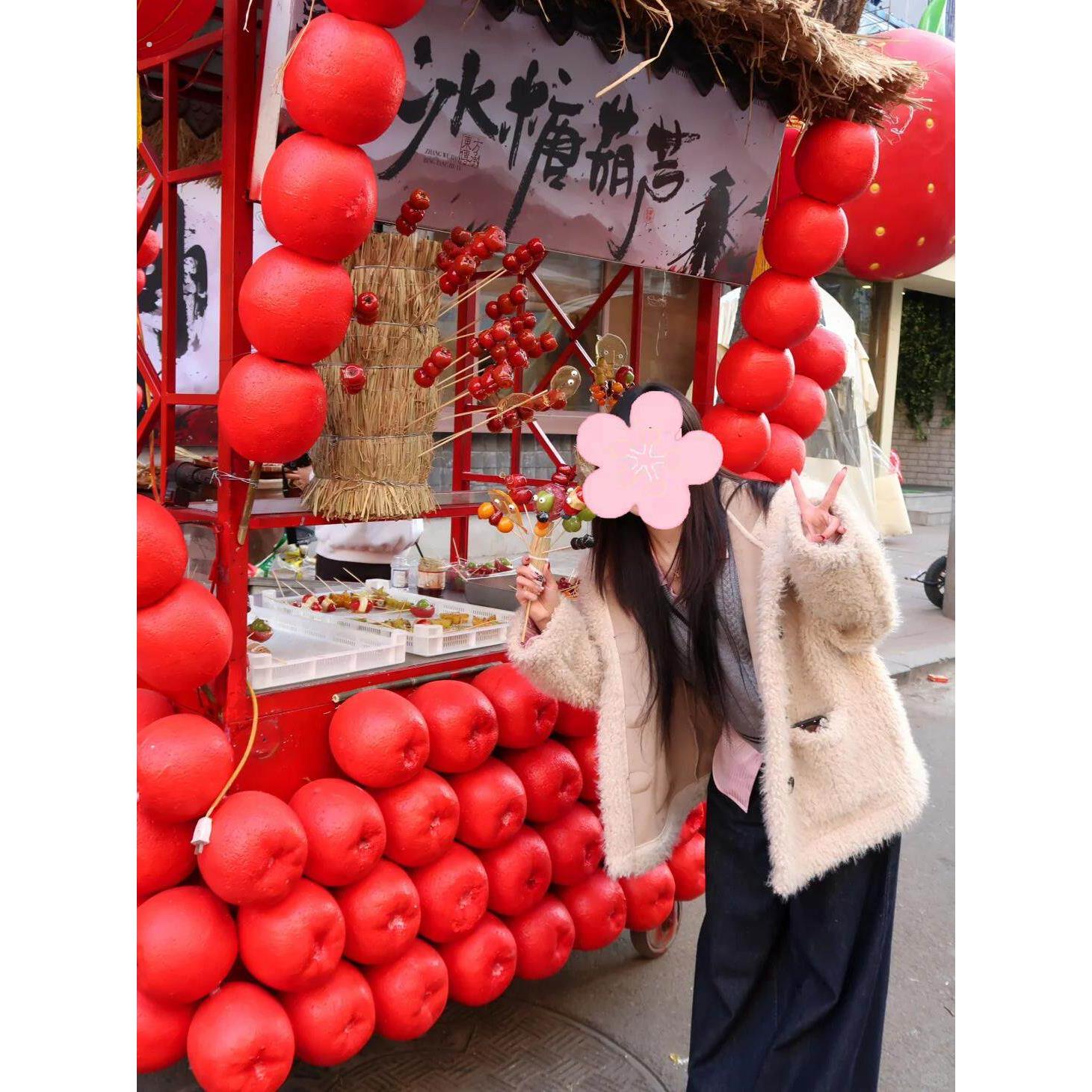 新年拍照道具巨型冰糖葫芦彷真道具春节店铺门口氛围装饰拍摄打卡