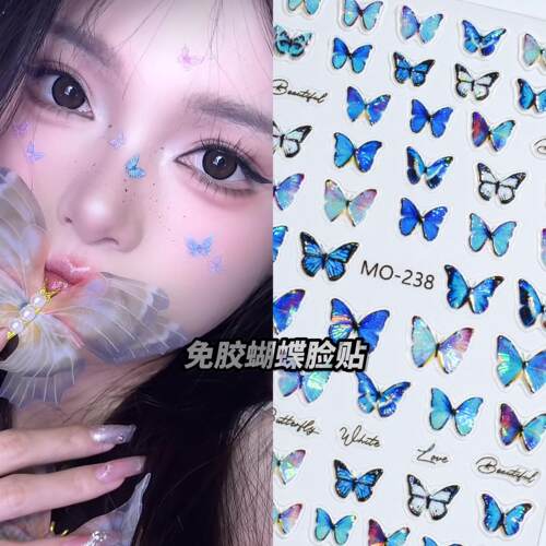 蝴蝶精灵妆面部贴纸化妆贴脸钻脸上贴饰品演唱会脸贴美甲饰品贴片
