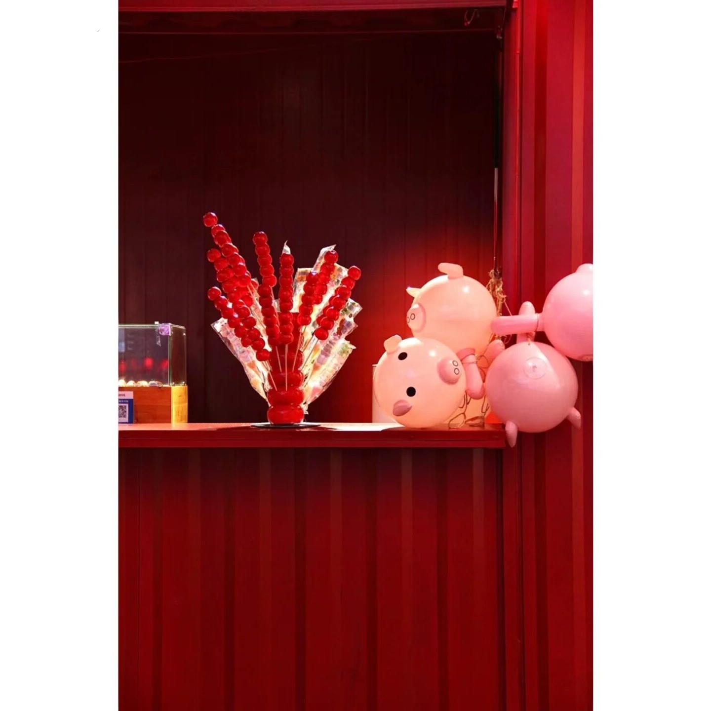 冰糖葫芦插台木制移动展示架店铺装饰摆件网红拍照打卡糖葫芦道具