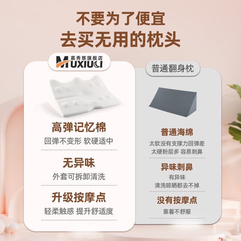 老人翻身垫护理孕妇侧身神器瘫痪卧床病人防褥疮三角枕头侧睡腰垫