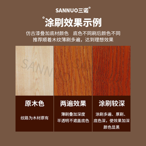 仿古木器漆水性漆透明清漆仿木纹色漆木门家具翻新改色水性木器漆