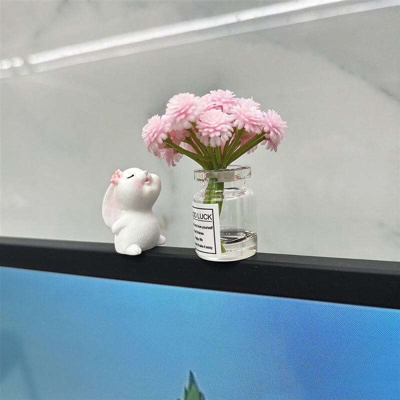 办公桌电脑显示器装饰女生可爱工桌面摆件