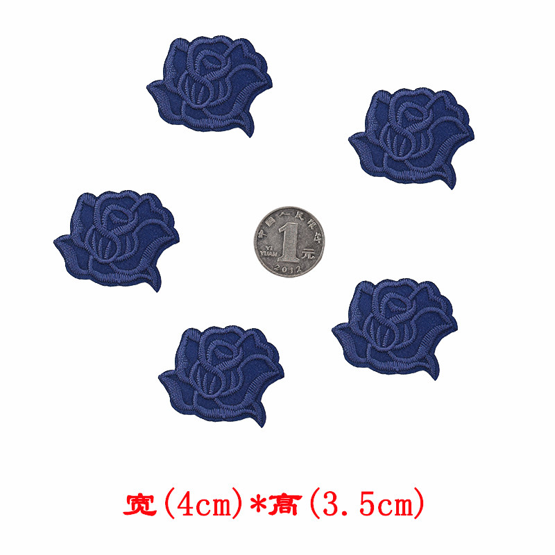 10片小号玫瑰花布贴酒店用品床单被罩遮污桌布修补烟洞衣服补丁贴