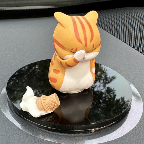 挪车电话牌汽车内用临时停车号码牌郁闷小猫隐藏式车载摆件移车卡