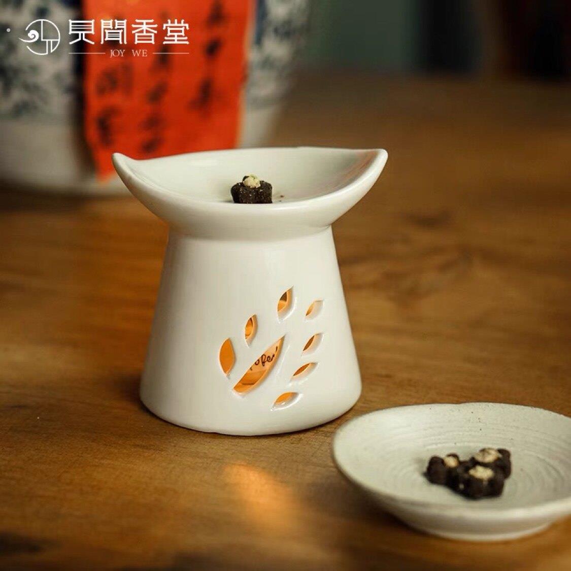 白瓷香薰炉精油灯卧室陶瓷家用蜡烛香薰炉复古养生会所