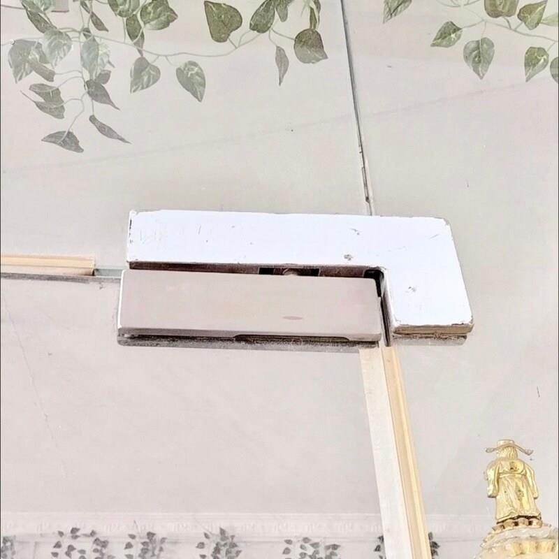 上下门夹地弹簧门发夹玻璃门夹七字夹配件无框玻璃门通用一字夹